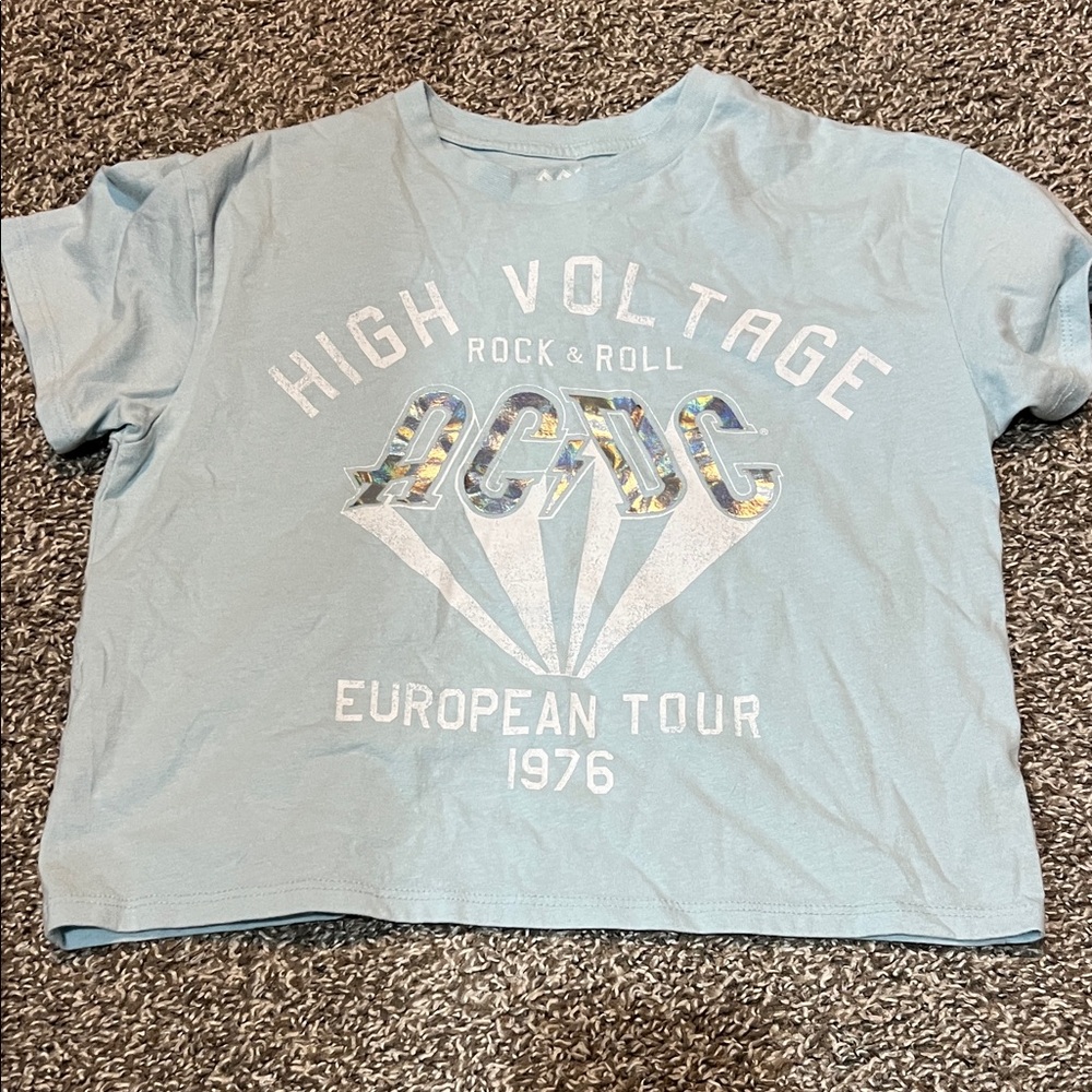 AC/DC Kids Light Blue High Voltage Tour Tee